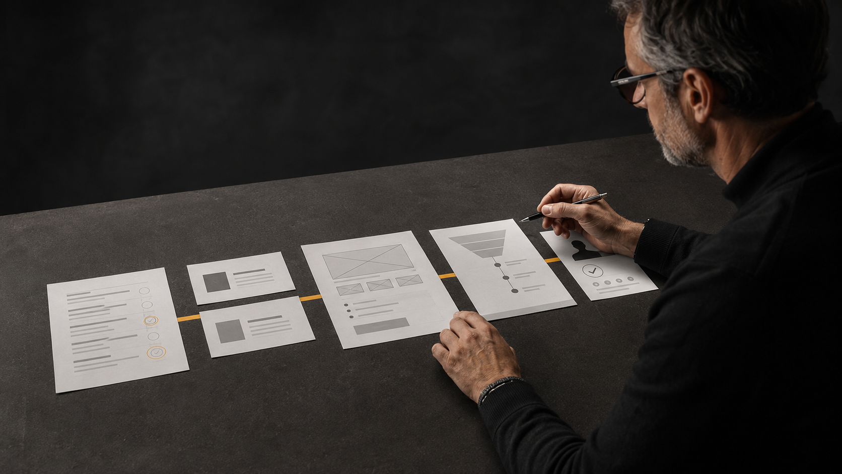 A strategist connecting search intent, ad choices, a landing page, conversion evidence and lead quality